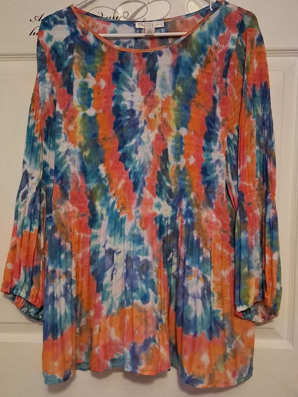 Spense Tie-Dye Multi-Color Long Sleeve Women's Top